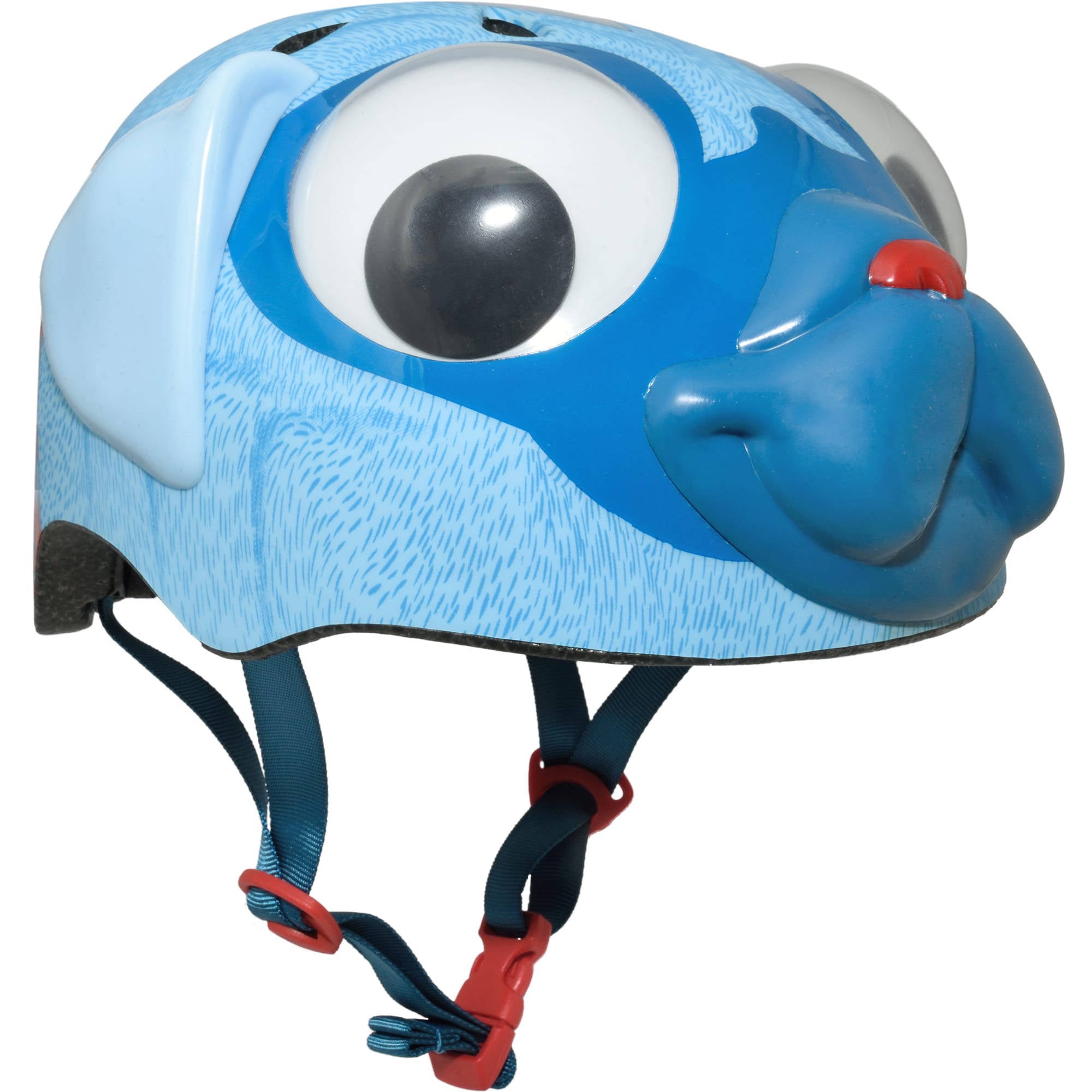 Raskullz Pugsley Pug Blue Bike Helmet with Googly Eyes, Toddler 3+ (48