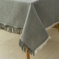 thumbnail image 4 of CUH Gray Table Cloth Tassel Cotton Linen Table Cover for Kitchen Dinning Wrinkle Free Tablecloths Rectangle/Oblong (35" x 82"), 4 of 4