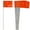 Orange, variant on Anley Orange Marking Flags 100 Pcs - 4" X 5" Vinyl Irrigation Sprinkler Flag with 15 Inch Steel Wire Stake - Small Marker Flags for Lawn, Yard, Industrial, Landscaping, Construction and Survey