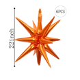 thumbnail image 2 of Globos de aluminio ZSYLYTKV con forma de estrella naranja, 14 puntas, 22 cm, paquete de 6, 2 of 6