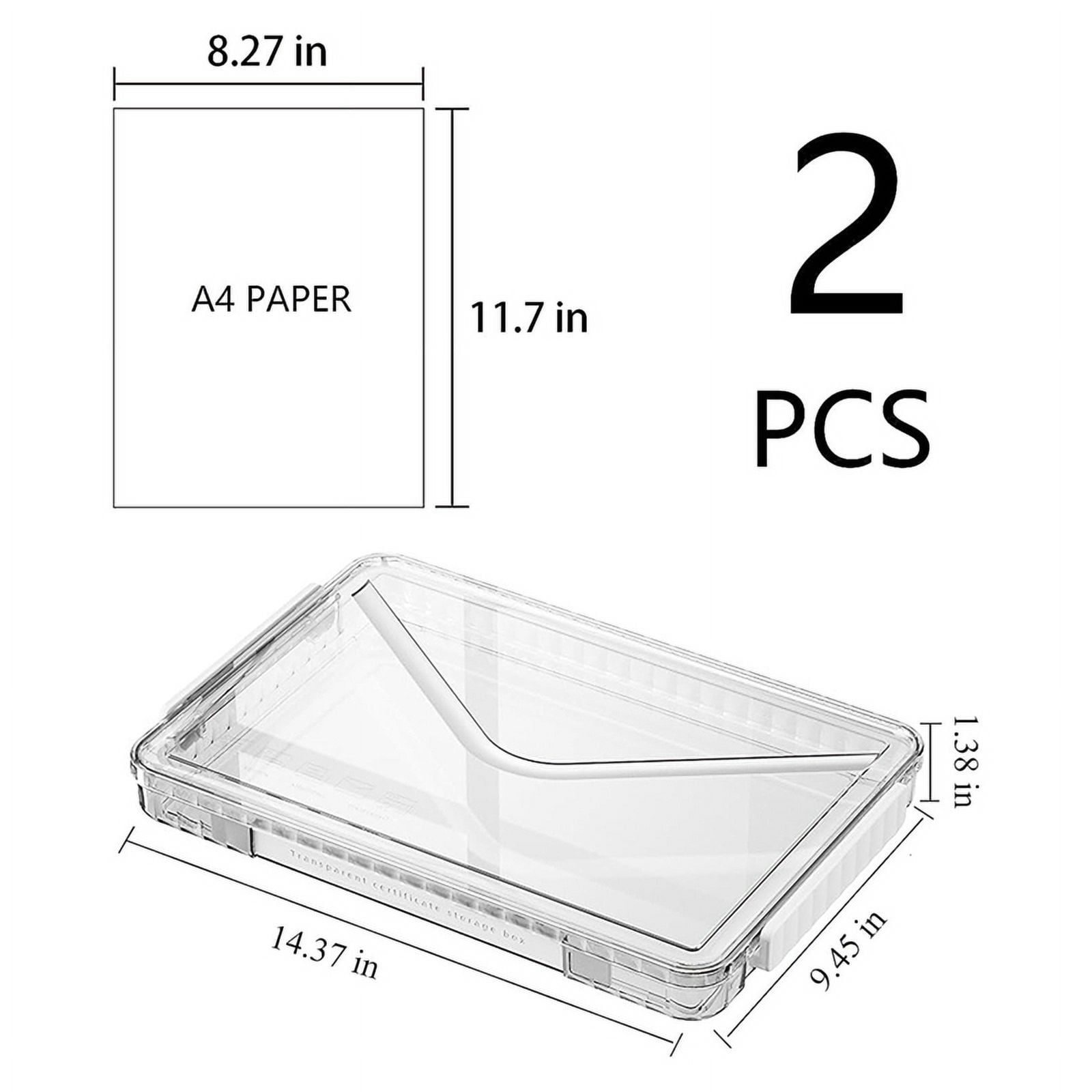 A4 Scrapbook Paper Storage, Photo Storage Box, Plastic File Box 2Pack