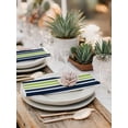 thumbnail image 5 of Navy Blue Green Striped Cloth Napkins Set of 6 Reusable Dinner Napkins, Modern Minimalist Ombre Lines Cocktail Napkin Washable Table Napkins for Wedding/Holiday Party/Baby Shower 20"x20", 5 of 7
