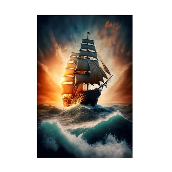 Canvas Wall Art - Ray Heere 'The Flying Dutchman 22' Wall Art for Living Room, Bedroom, or Office Décor by Trademark Fine Art - 16 x 24 Inches