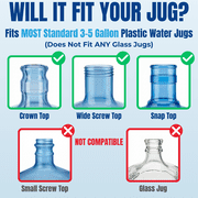 The Jug Plug Original Silicone Water Jug Cap, 2-Pack, for Standard 5-Gallon Water Bottles