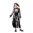 thumbnail image 2 of LIIPEE Girls Halloween Costumes Kids Witch Bride Skeleton Party Fancy Dress Up Clothes 2 Piece,6-8 Years, 2 of 9
