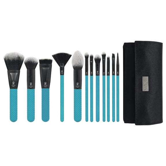 Moda Brush Pro Full Face 13-Piece Teal Makeup Brush Set