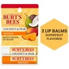 Burt's Bees 100% Natural Origin Lip Balm, Coconut & Pear and Mango, 2 Count