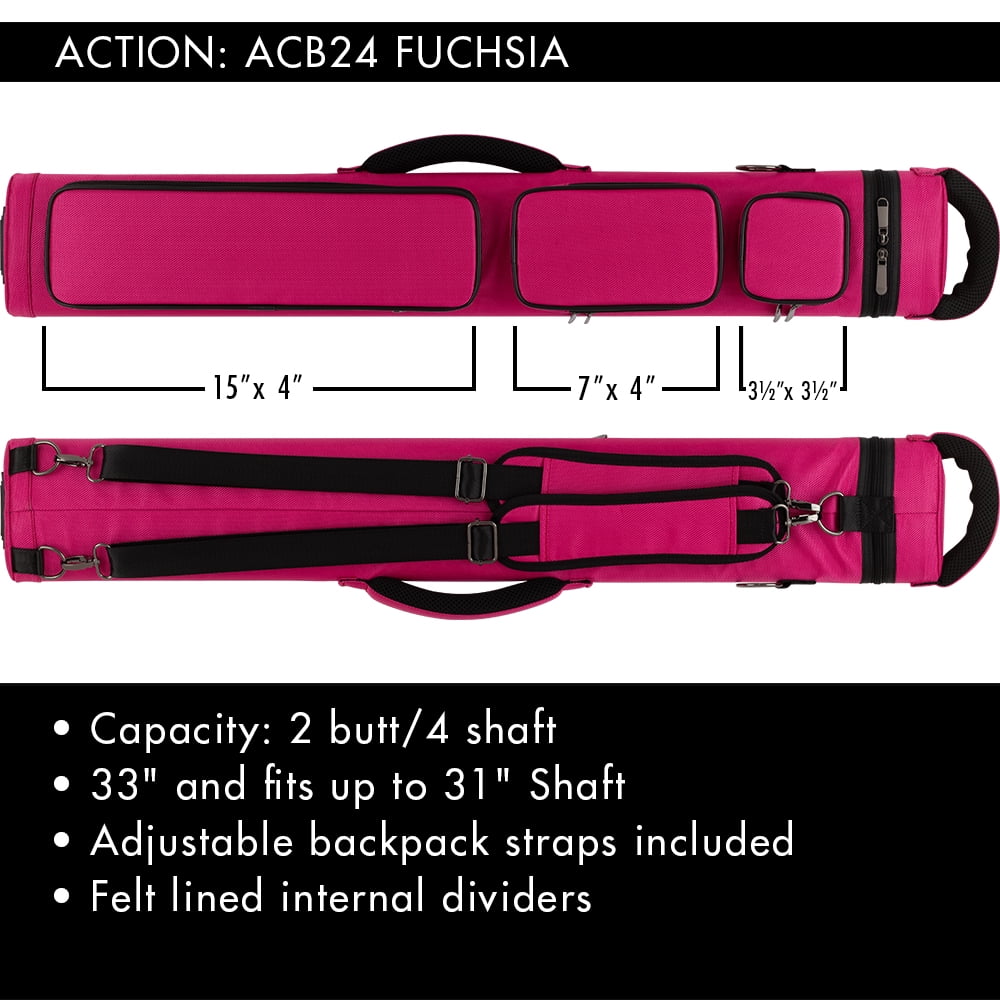 Action Backpack ACB24 2x4 Hard Case Billiard Stick Bag Billiards Cues