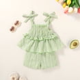 thumbnail image 2 of Happy Town Infant Baby Girl Clothes Ruffle Sleeveless Shirt and Shorts Set Toddler Girl Casual Outfits, 2 of 8