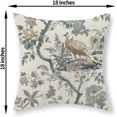 thumbnail image 6 of Chinoiserie Pillow Covers 18x18 Set of 2 Blue Bird Floral Throw Pillows Vintage Blue Green Flowers Decorations Outdoor Pillowcase Chinoiserie Decor Farmhouse Cushion Case for Couch Home, 6 of 6