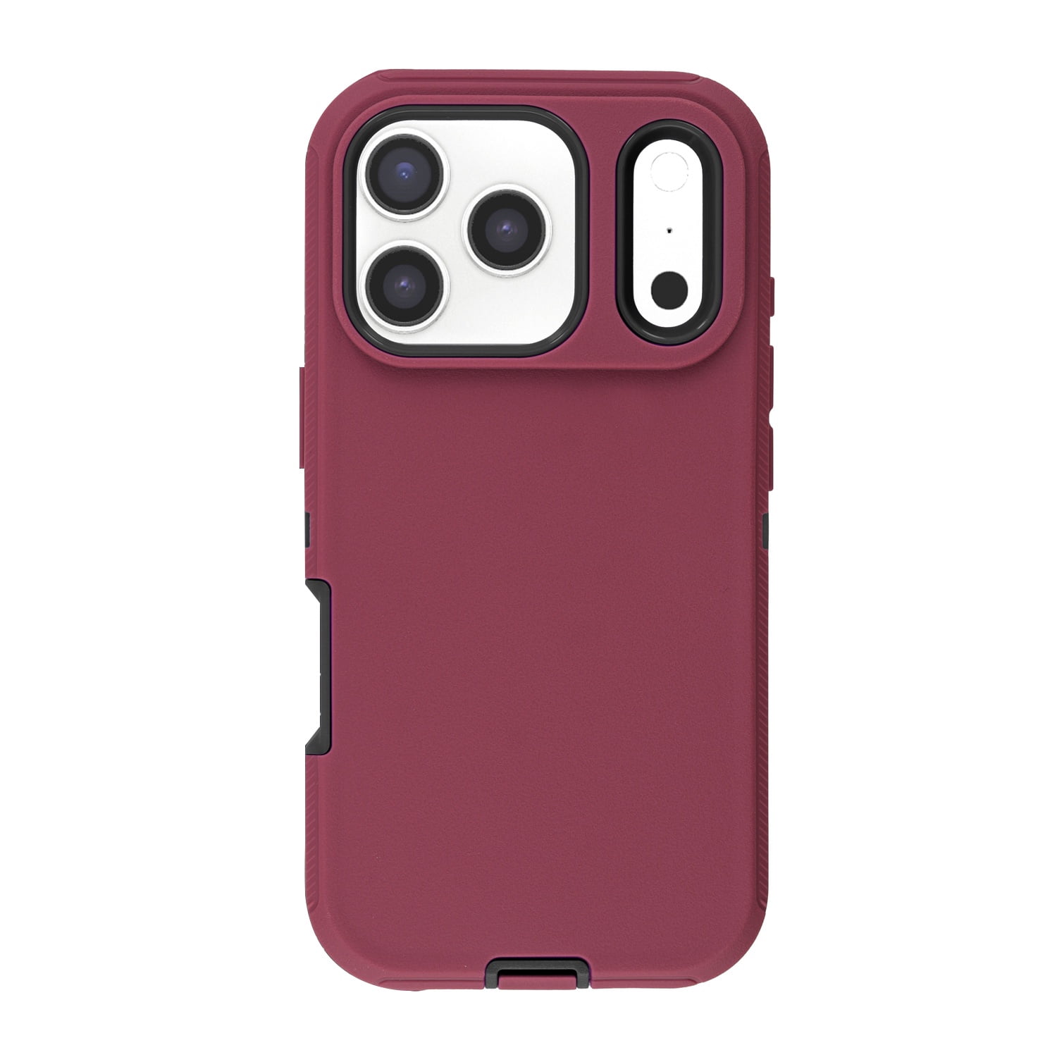 Heavy Duty Drop Resistant Case for iPhone 17 Pro Max - Maroon and Black