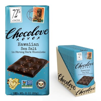 Chocolove Dark Chocolate Hawaiian Sea Salt Bar 3 oz (Pack of 12)