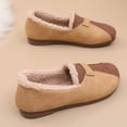 thumbnail image 5 of Tao Tao Women's Winter Warm Slip on Suede Shoes,Lightweight Comfort Cotton Lined Ankle Non-slip Moccasins Flat Snow Boots Khaki 41, 5 of 5