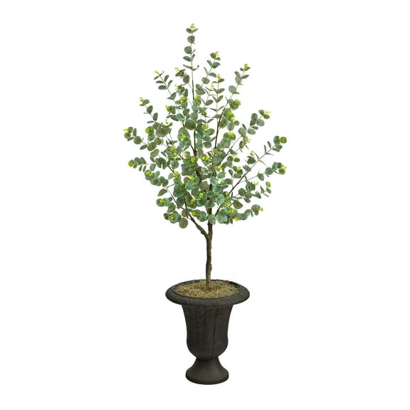 Nearly Natural 57in. Eucalyptus Artificial Tree in Charcoal Urn