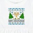 thumbnail image 4 of Inktastic Happy Chrismukkah Sweater Style with Menorah and Trees Girls Baby Dress, 4 of 5