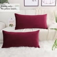 thumbnail image 4 of Unique Bargains 2-Pack Solid Velvet Decorative Throw Pillow Covers Burgundy 16"x31", 4 of 8