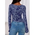 thumbnail image 4 of Blusa de Mujer PRETTYGARDEN de Manga Larga con Estampado Floral y Malla Talle S, 4 of 8