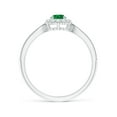 thumbnail image 2 of Angara Natural 0.24 Ct. Emerald with Diamond Halo Ring in 14K White Gold for Women (Ring Size: 12), 2 of 10