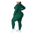 thumbnail image 2 of Plus Size Women’s Two Piece Outfit Solid Color Long Sleeve Top and Pants Casual Matching Set Relaxed Fit Comfortable Everyday Wear, 2 of 5