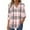 #283-Pink, variant on Craaazy Women's Fashion Print Color Long Sleeve Top V-neck Shirts With Buttons Casual Plaid Shirts Gifts For Women
