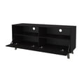 thumbnail image 4 of Cterwk Tv Stand for TVs up to 55", TV Cabinet with 1 Door and 2 Open Shelves, Modern Entertainment Center for Living Room, Dark Brown, 4 of 8