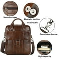 thumbnail image 3 of Leather Messenger Bag for Men, Man Purse Crossbody Bags for Work Business Fashion Business Multi-Functional Large Capacity Handbag - Brown, 3 of 7