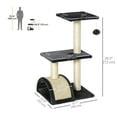 thumbnail image 3 of PawHut 28" Cat Tree Climbing Tower with Sisal Scratching Post, Grey, 3 of 10