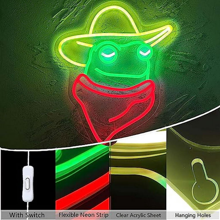 Cool Bright Red Bandana Cowboy LED Night Light offers Sign Room Wall Decoration