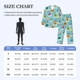 thumbnail image 4 of Naloa World Travel1 Men’s Pajamas Set - Long Sleeve Button Down Sleep Shirt and Pajama Bottoms Sleepwear Set-X-Large, 4 of 7