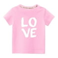 thumbnail image 2 of Lilgiuy Toddler Valentine's Day Shirts Boys Girls Trendy Letter Graphic T-Shirt Casual Short Sleeve Crewneck Comfortable Tee Tops for Going Out (Pink), 2 of 5