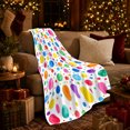 thumbnail image 3 of Rainbow Watercolor Confetti Dots Polka Dot, Playful Artistic Scene, Soft Flannel Blanket for Living Room and Bedroom, Art Lovers Housewarming Gift, Artistic Home Decor, 3 of 9