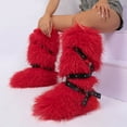 thumbnail image 2 of Kilaqueen Faux Fur Boots for Women Long Furry Fuzzy and Fluffy Knee High Boots Solid Color Cozy Trendy Winter Warm Outdoor Boots with Flat, 2 of 6