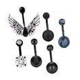 thumbnail image 2 of anillos del ombligo,anillos de ombligo barra larga de acero inoxidable,multipack de joyas para piercing de ombligo con barra curva,Anillos de ombligo para mujeres Niñas Ombligo Stud, 2 of 8