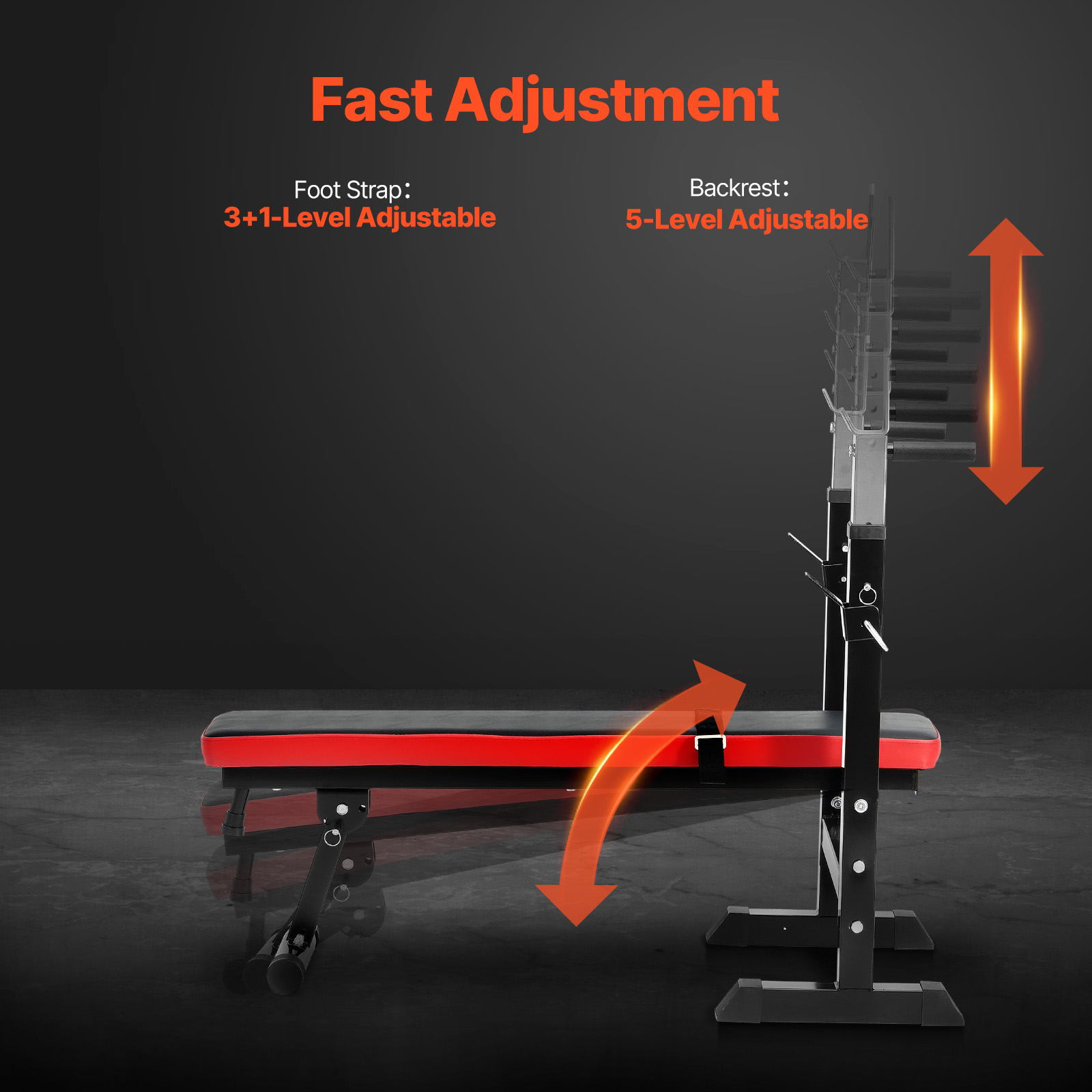 KFFKFF Strength Training Bench, Modifiable Workout Bench for Comprehensive Body Exercise, 400lbs Capacity Home Gym Fitness Bench, Rapid Foldable and Adjustable Weight Lifting Bench