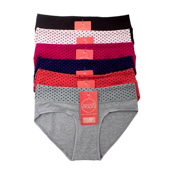 Paquete de Pantaletas Gota de Rocío Modelo Yeyis-101, Estilo a la cintura en algodón, Colores surtidos