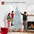 thumbnail image 3 of 6ft Pre-Lit Ice Blue Christmas Tree, Full Artificial Holiday Decoration w/ 947 Branch Tips, 250 Lights, Foldable Base, 3 of 9