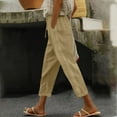 thumbnail image 3 of REALiKUN Women Linen Capri Pants Summer Boho with Pockets Wide Leg Pants Casual Summer Cropped Pants, 3 of 6