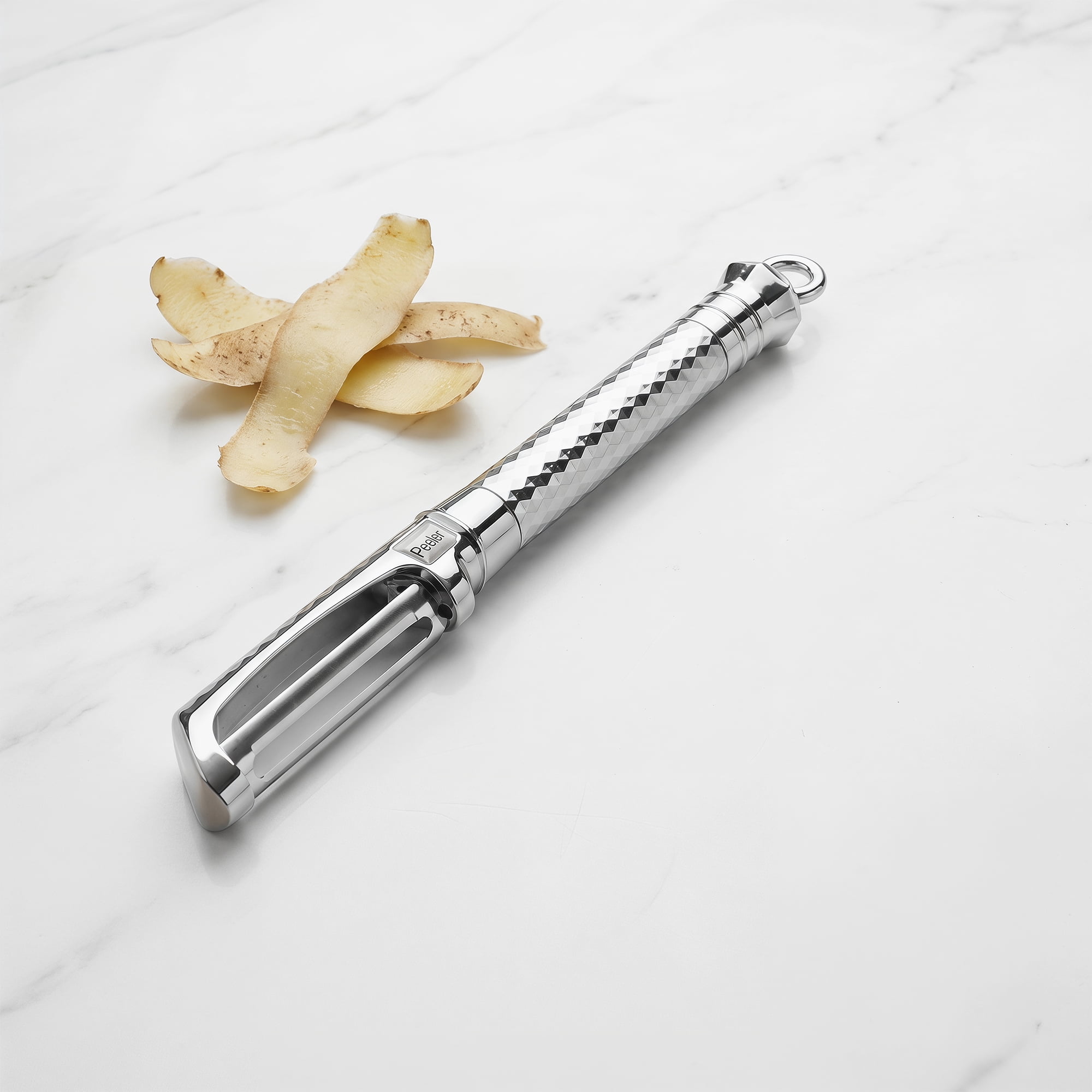 Unique Bargains Stainless Steel Thickened Peeler with Hanging Hole Silver 7.5" x 0.8"