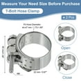 thumbnail image 2 of Uxcell T-Bolt Hose Clamp, Intercooler Pipe Tube Clamps, Stainless Steel Radiator Hose Clamp 44-47mm, 2 of 6