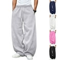 thumbnail image 3 of Men's Loose Wide Leg Pants Drawstring Waist Loose Sweatpants with Pockets, 3 of 9