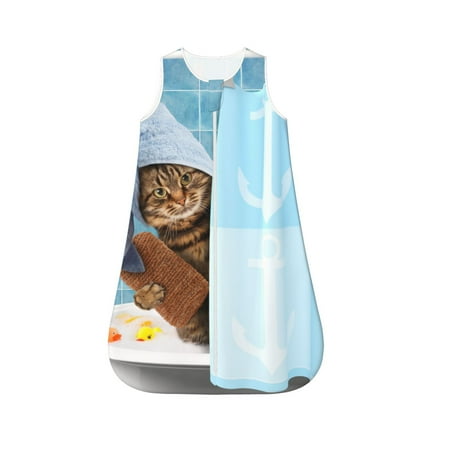 

Rocae Funny Cat Taking a Bath for Baby Unisex Sleeping Bag Sack Blanket baby sleep sack Wearable Blanket for Newborns Boys Girls-Small
