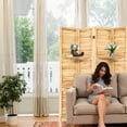 thumbnail image 4 of MAYEERTY 4 Panel Freestanding Wood Room Divider with Display Shelves, Natural Color, 4 of 8