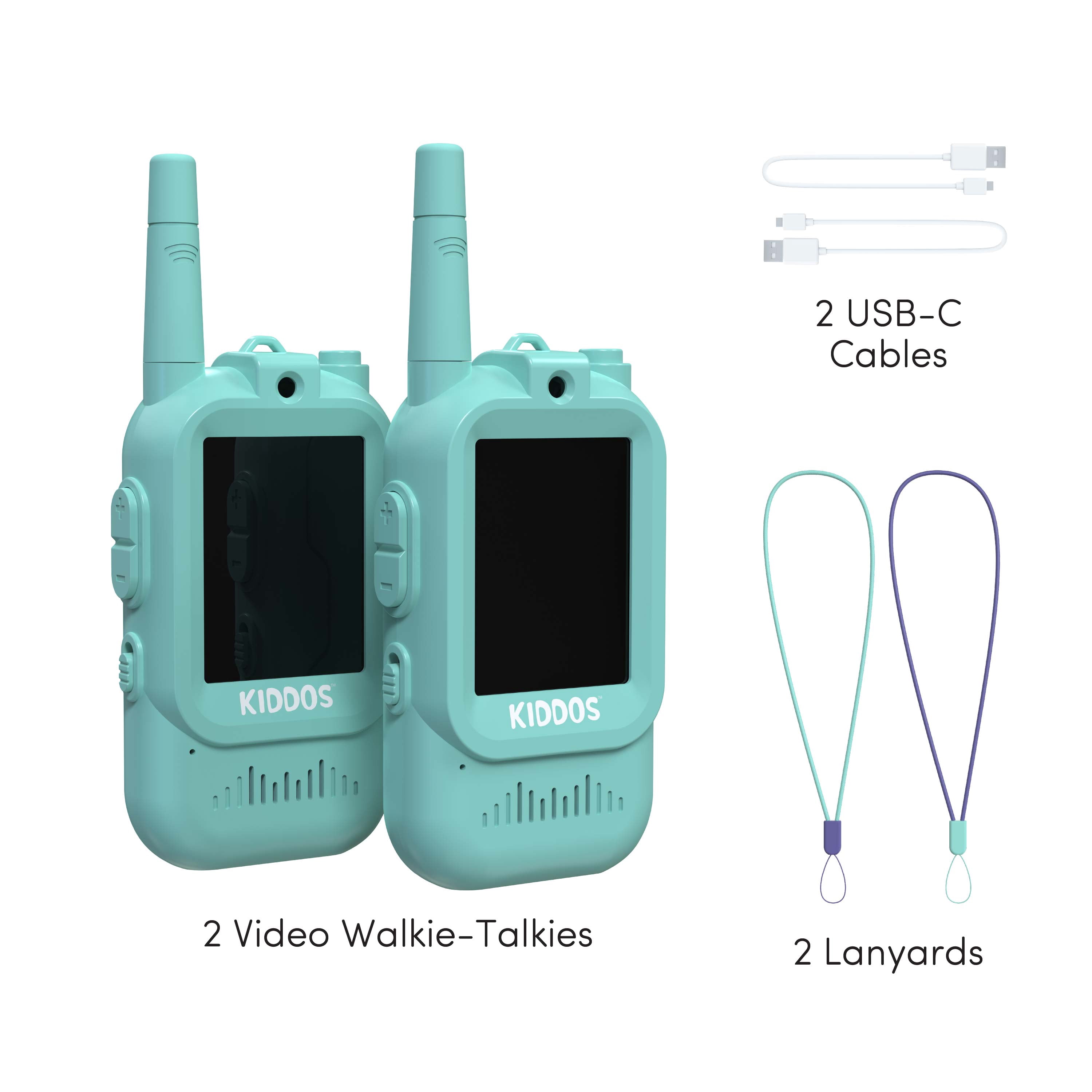 Kiddos Video Walkie Talkies for Kids – Rechargeable Walkie Talkie 2-Pack with HD Video & Audio, 1000 ft Range, Ages 4+