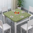 thumbnail image 3 of Green Bigfoot and Text Pattern Square Fitted Tablecloth with Elastic Edge,Square Table Cover,Washable Elastic Table Cover for Home Kitchen Party Decor 34"x34", 3 of 6