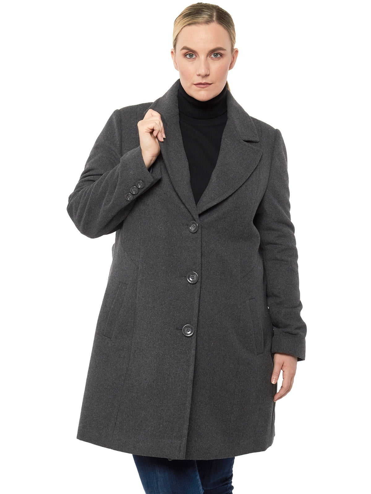 plus size wool pea coat