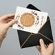 thumbnail image 3 of 50 sobres de invitación negros de 18,5 x 13,5 cm, sobres de 5 x 7 pulgadas con solapa en V, sobres de sellado rápido con borde dorado para cumpleaños, bodas, graduaciones, tarjetas de felicitación, 3 of 5