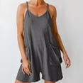 thumbnail image 2 of Wensltd Combinaison Décontractée d'Été Ample pour Femme Sans Manches à Bretelles Spaghetti Short Salopette, 2 of 6