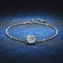 Moissanite Snowflake Bracelet Female S925 Silver Six-pointed Star
