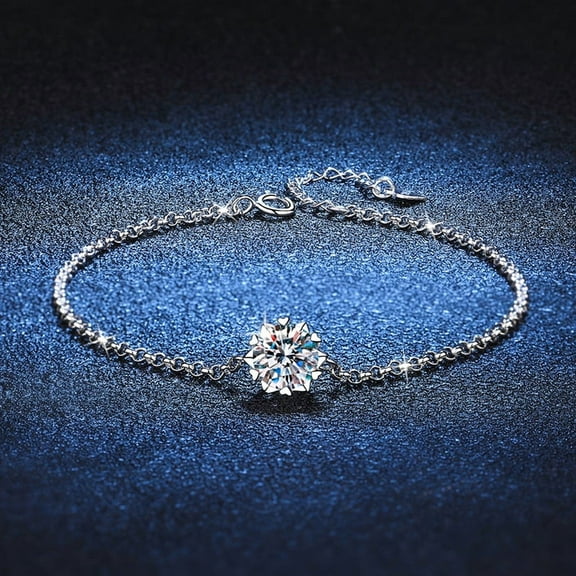 Moissanite Snowflake Bracelet Female S925 Silver Six-pointed Star
