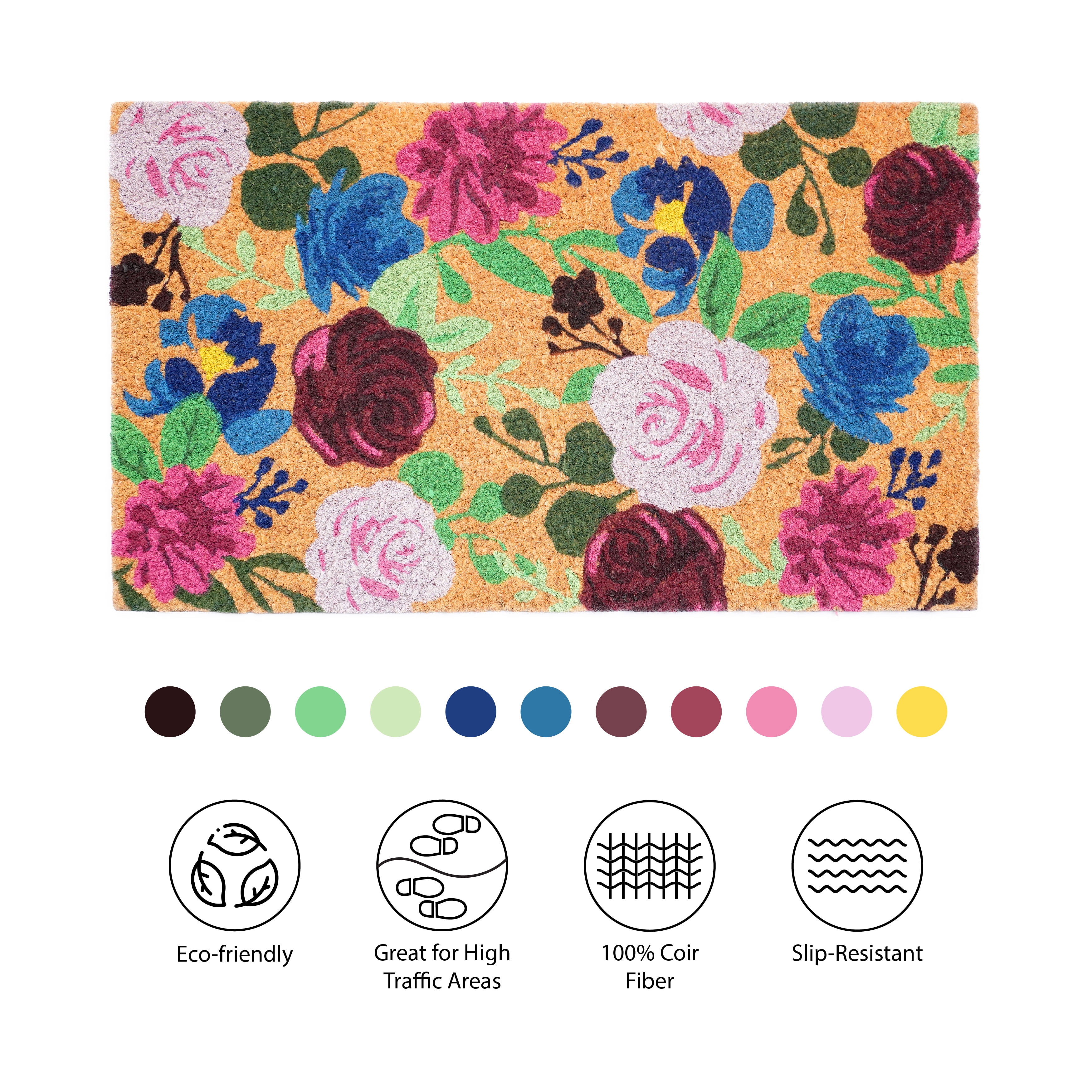 Calloway Mills 107342436  Boho Flowers Indoor/Outdoor Doormat 24" x 36"